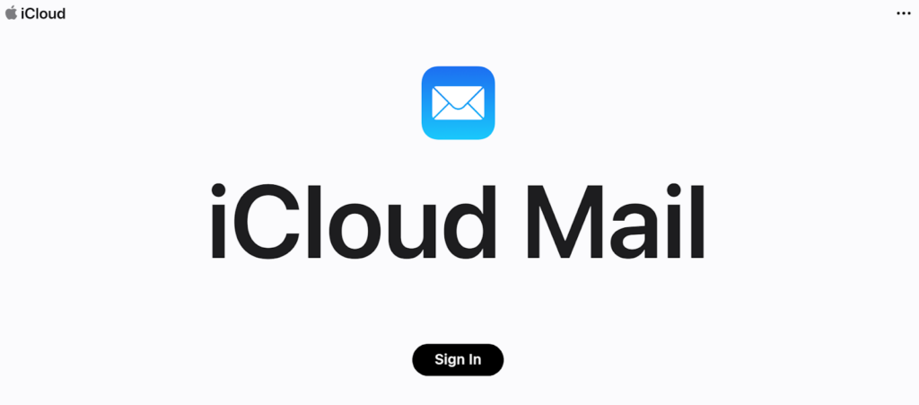 Página de inicio de iCloud Mail