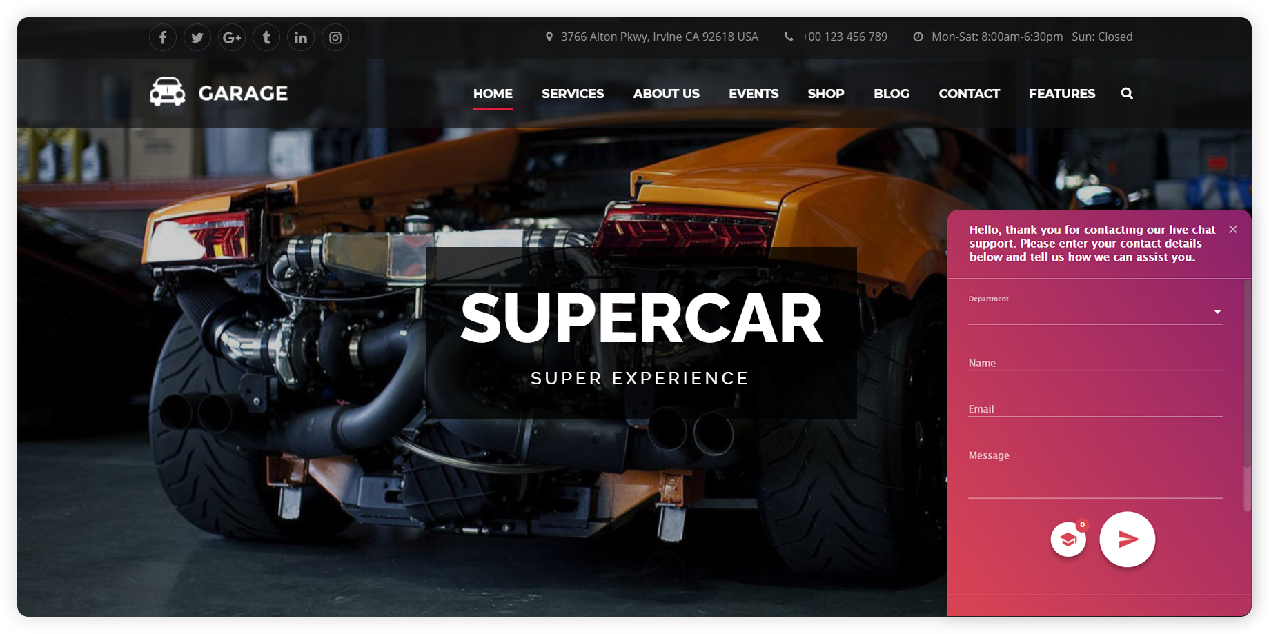 Ejemplo de una encuesta previa al chat