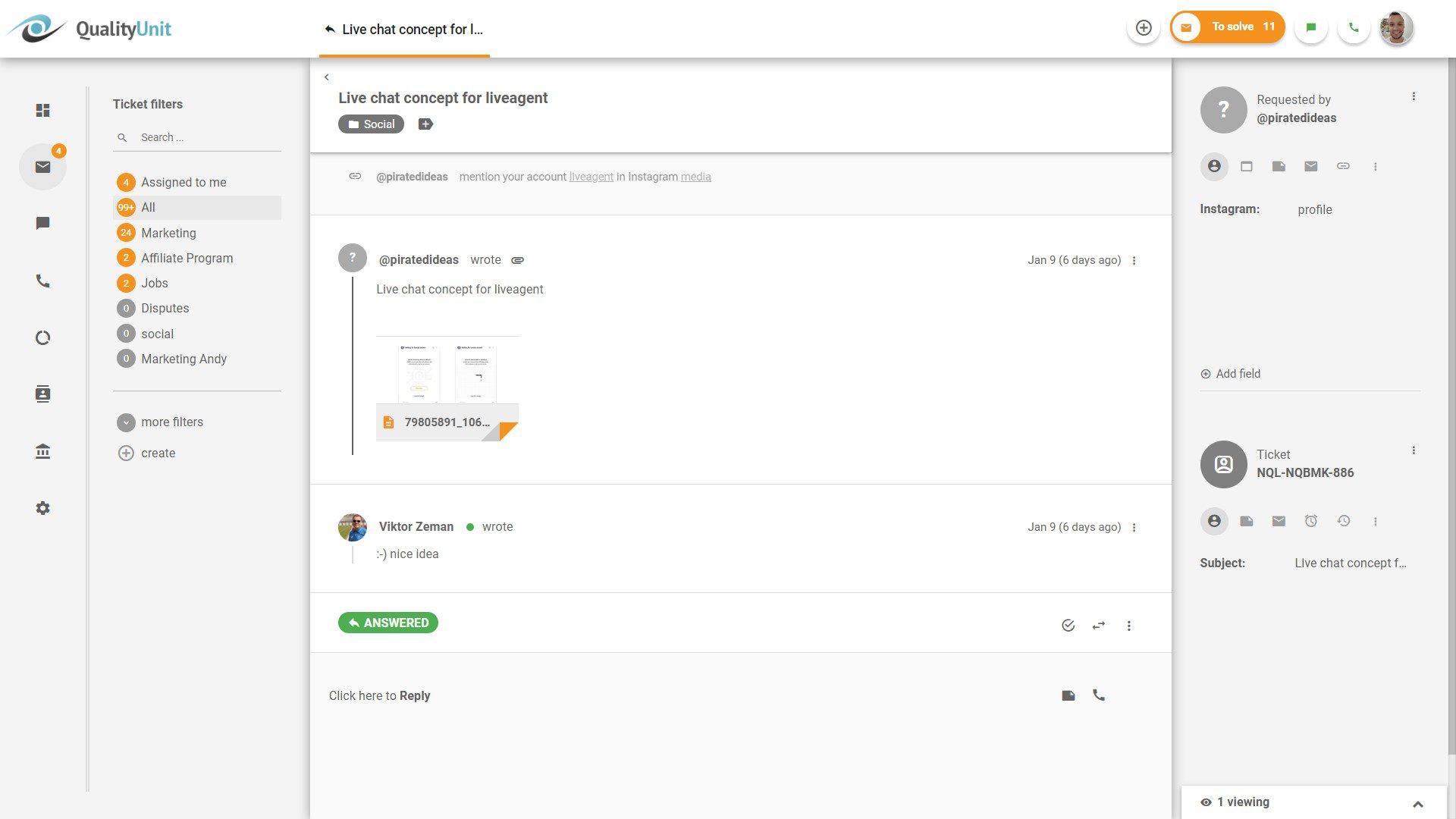 Instagram comment view