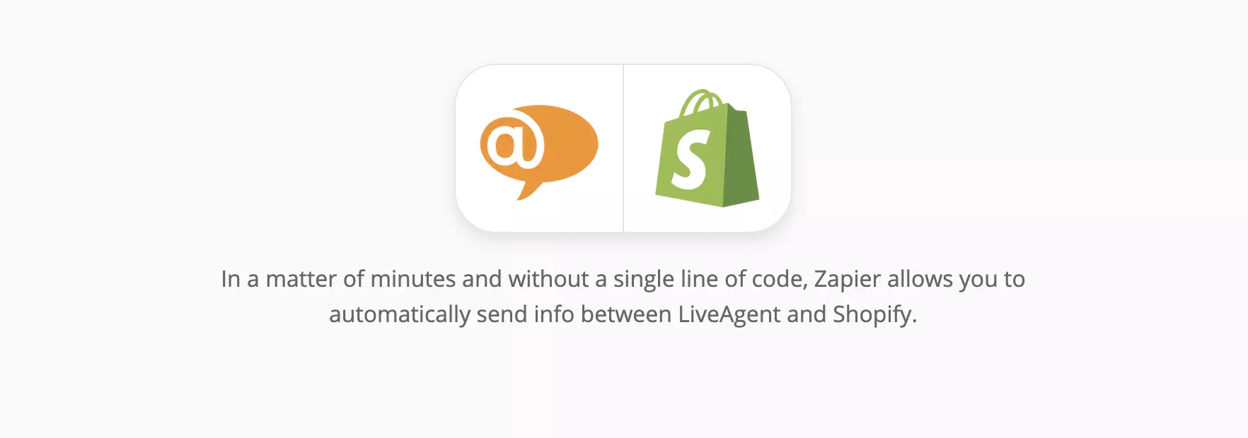 Página de integración de LiveAgent y Shopify en Zapier