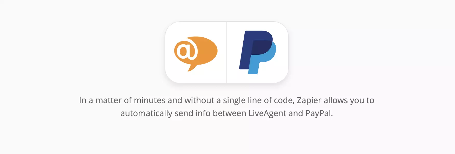 Página de integraciones de LiveAgent y PayPal en Zapier