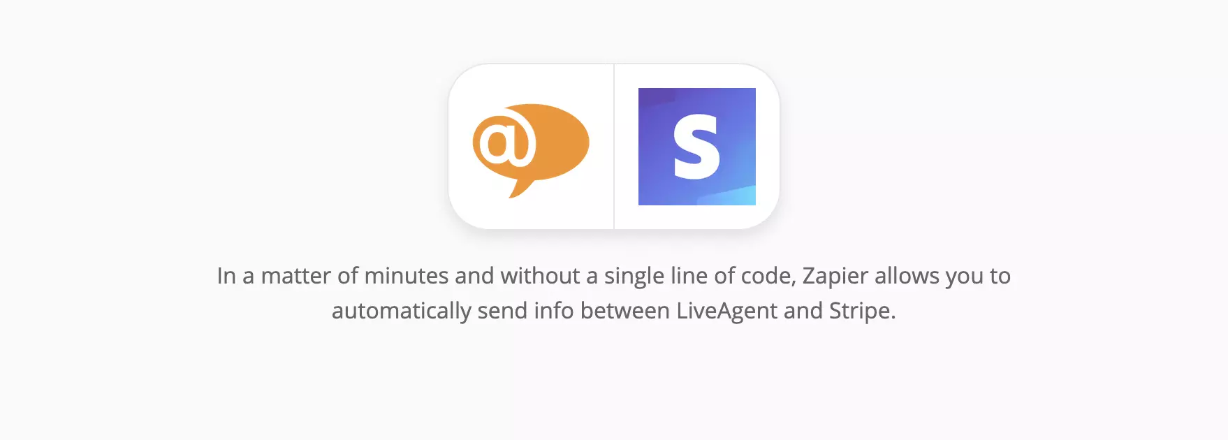 Página de integración de LiveAgent y Stripe en Zapier