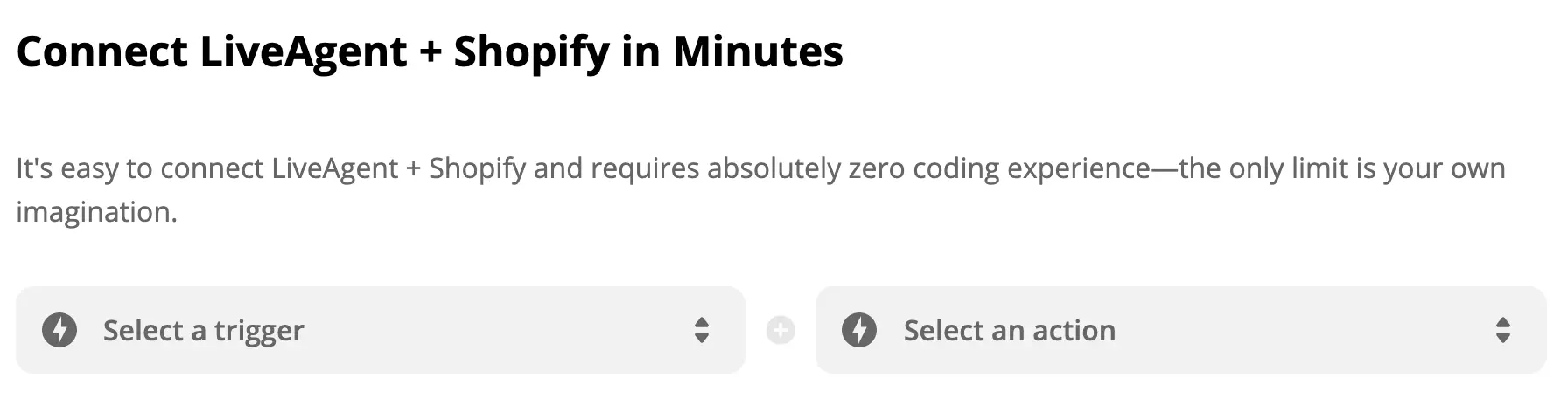 Selecciona disparador y acción en Zapier