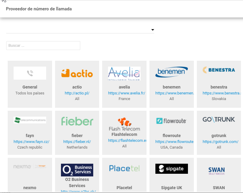 Búsqueda de proveedor Flash Telecom