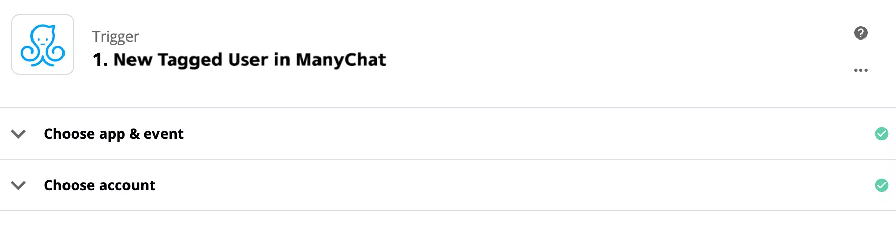 Configuración del disparador de ManyChat en Zapier