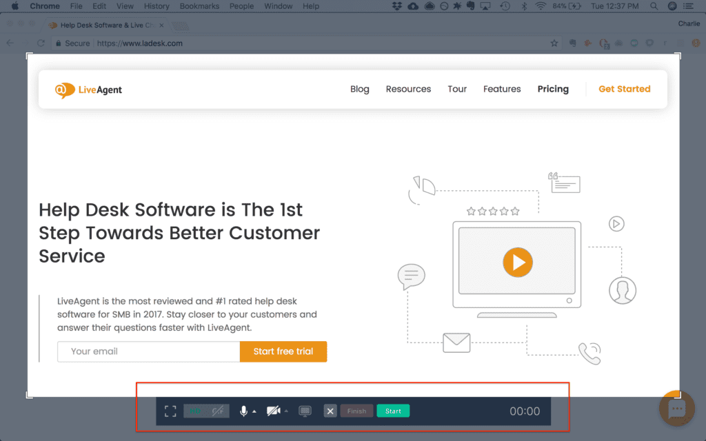 Función de grabación de pantalla de CloudApp