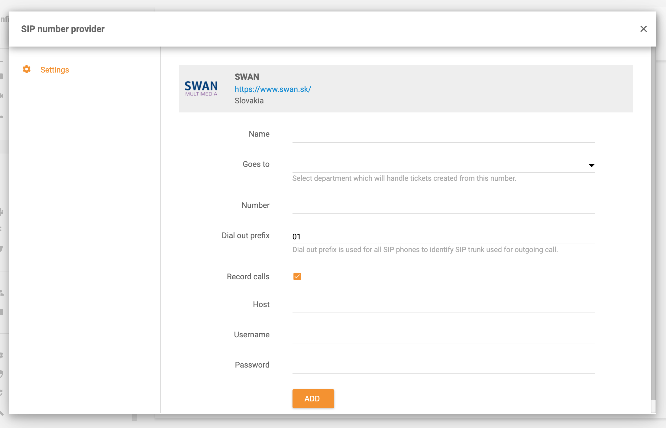Integración de Swan en LiveAgent