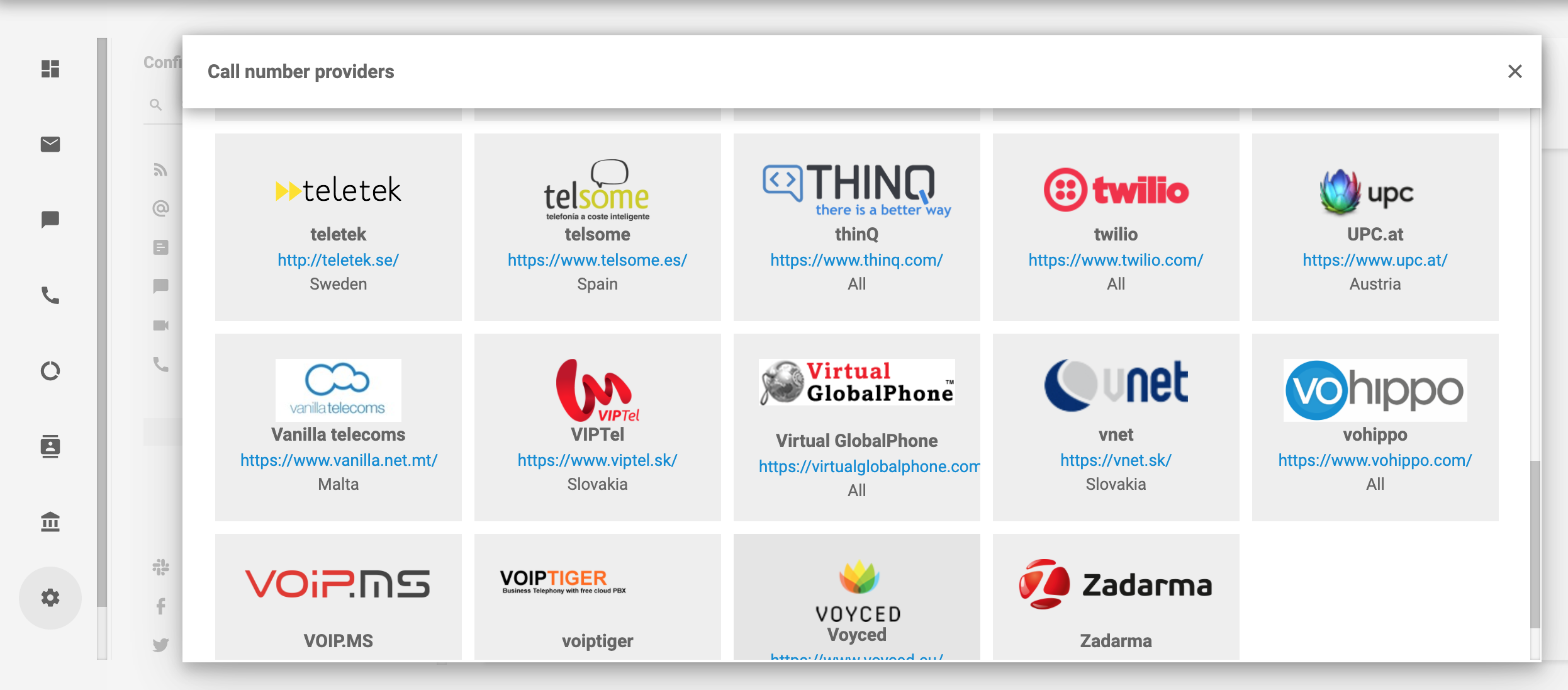 Integración VOIP Twilio en LiveAgent