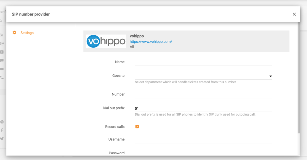 Integración de Vohippo LiveAgent