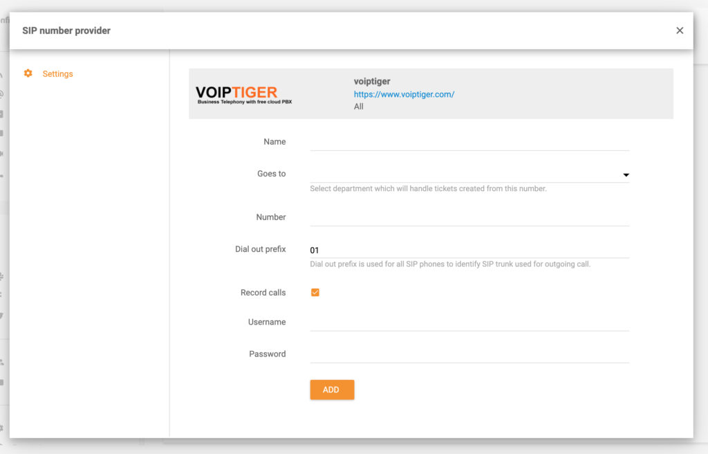 VoipTiger en LiveAgent