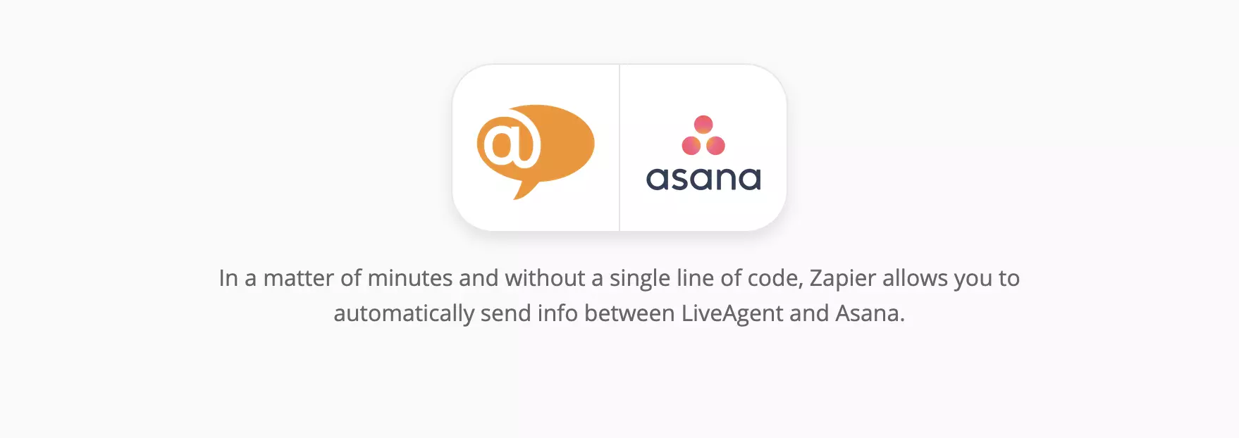 Página de integración de LiveAgent y Asana en Zapier