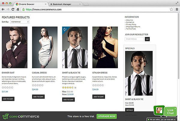 Integración de chat en vivo de LiveAgent con CoreCommerce