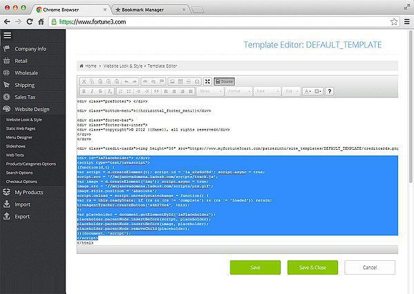Configuración de la integración de Fortune 3 con LiveAgent