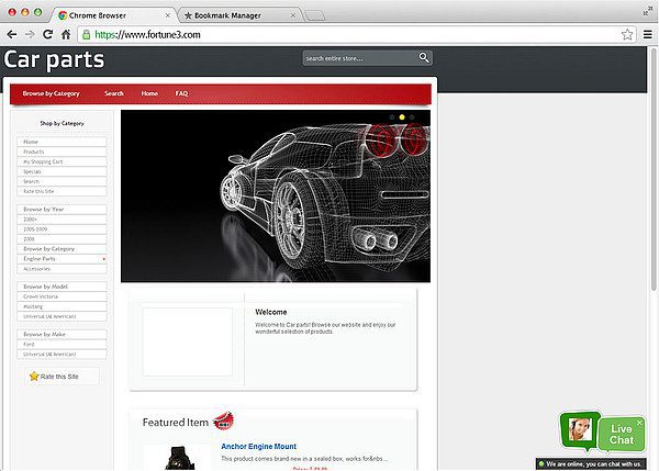 Integración de chat en vivo activa en Fortune 3