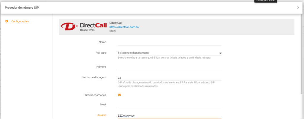 Configuración de integración de DirectCall LiveAgent