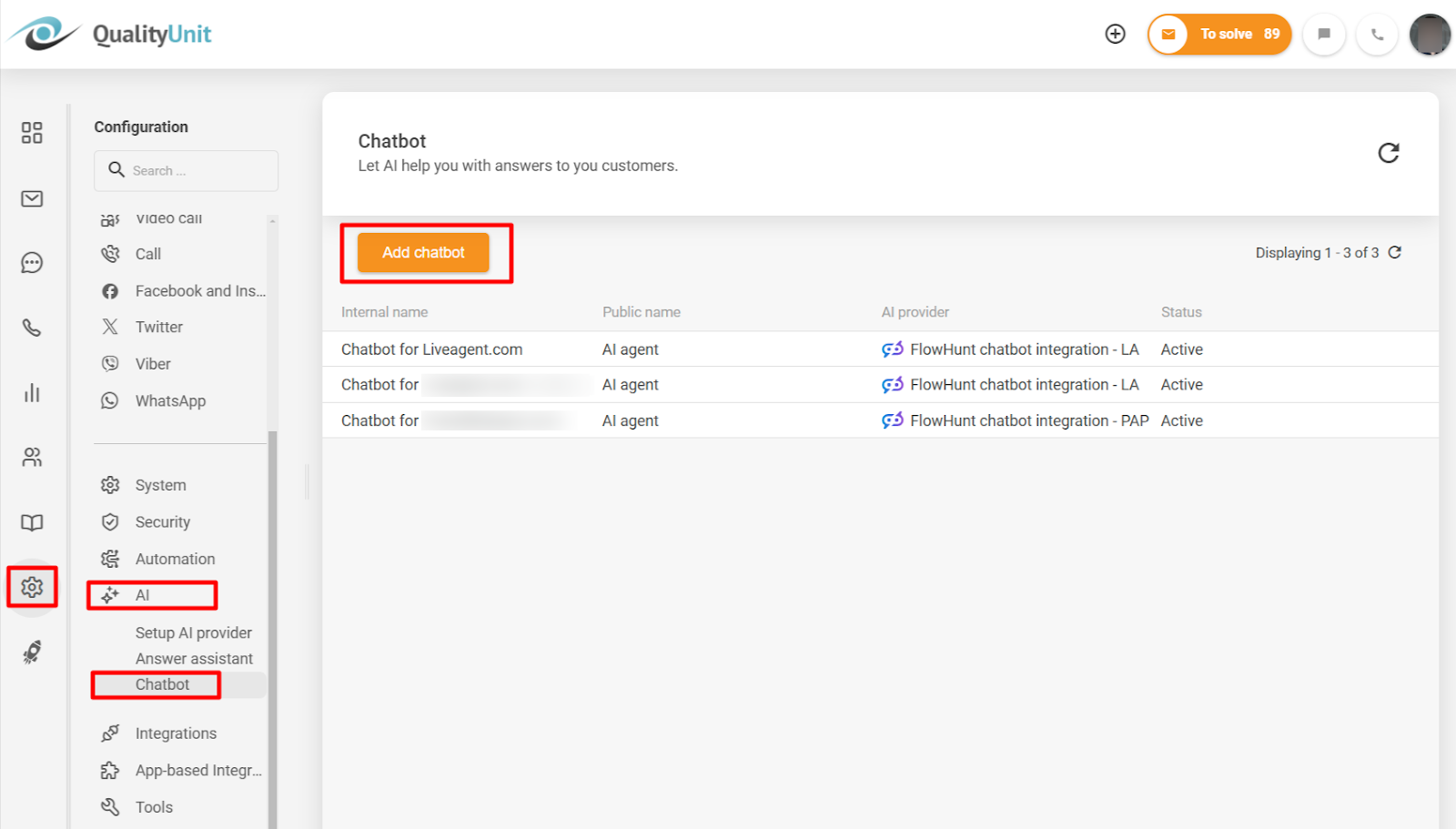 Agregar chatbot de IA de FlowHunt