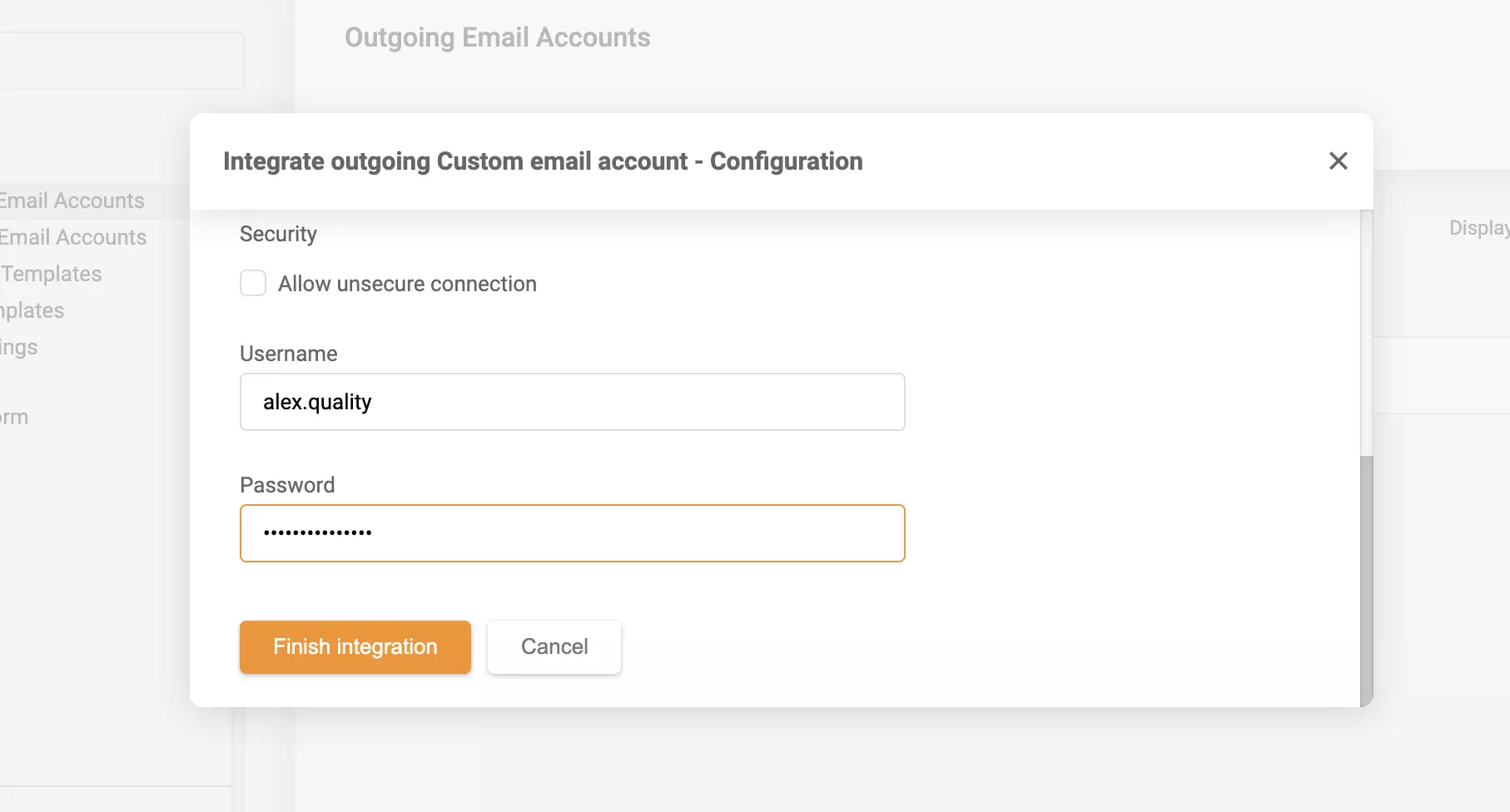 El último paso de la integración de GMX con LiveAgent