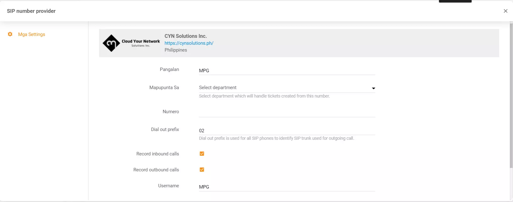 Credenciales de CYN Solutions Inc