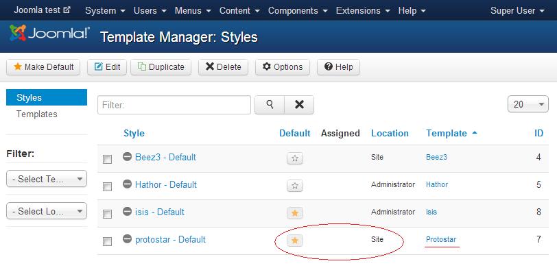 Configuración de Joomla