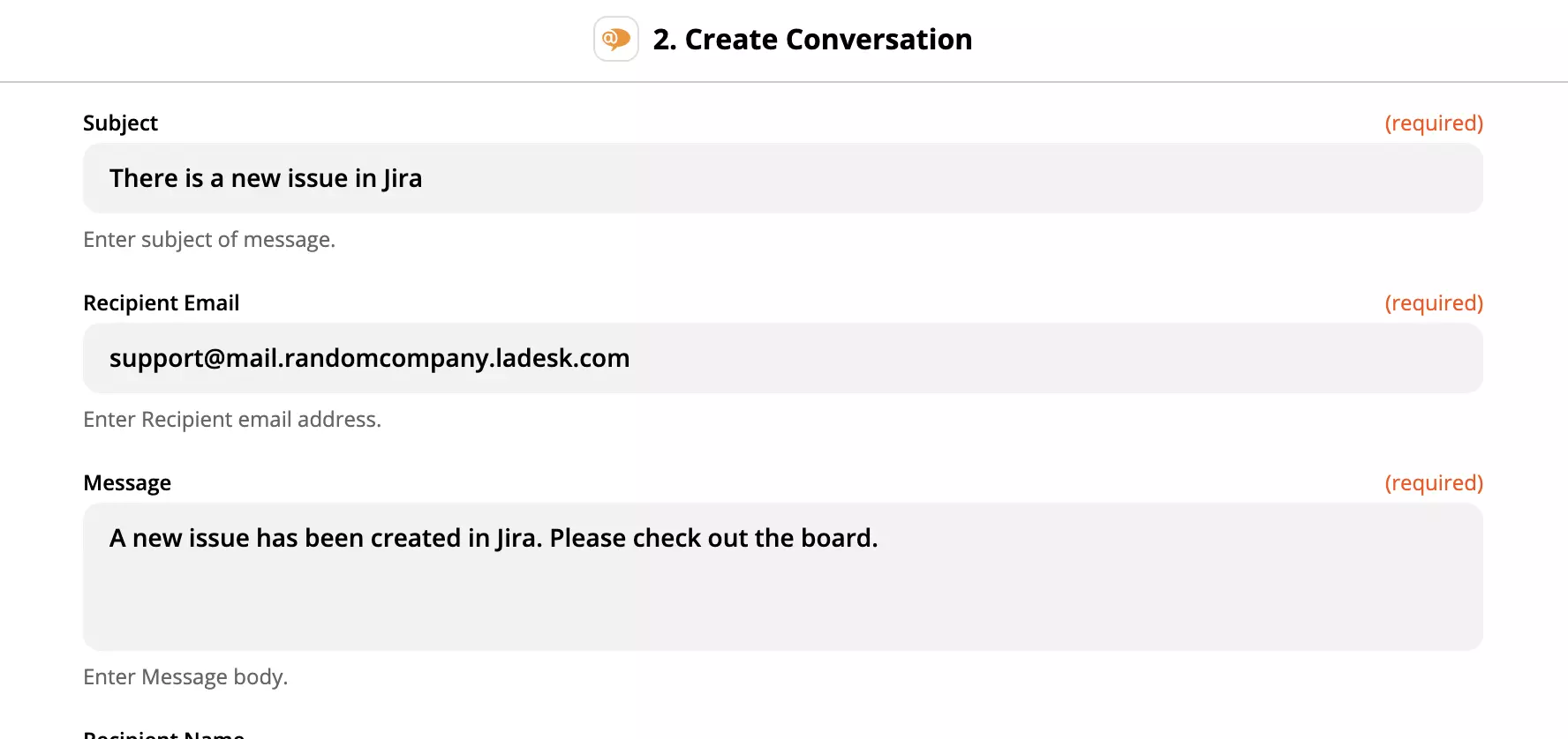 Configuración de la acción de LiveAgent en Zapier