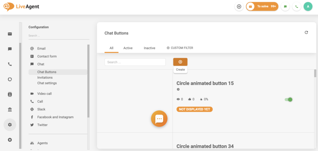 Creación de botón de chat en LiveAgent