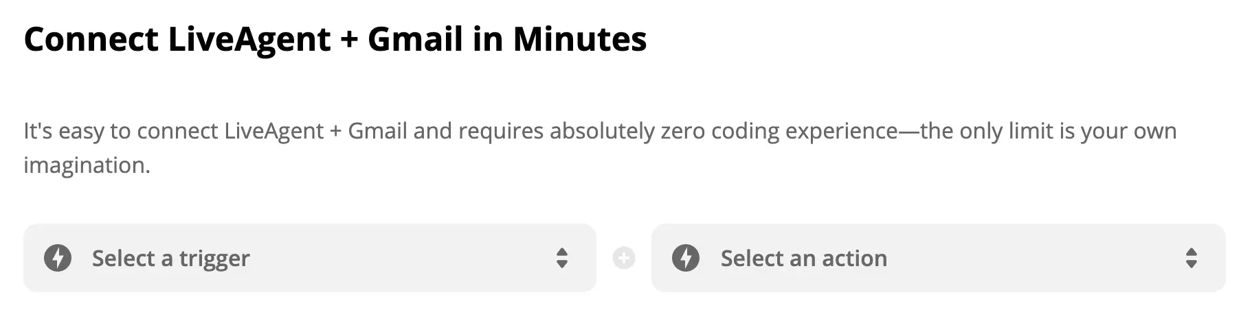Selección de disparador y acción