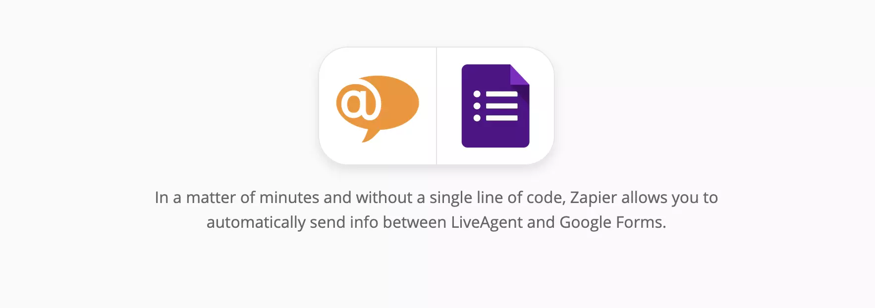 Página de integraciones de LiveAgent y Google Forms en Zapier