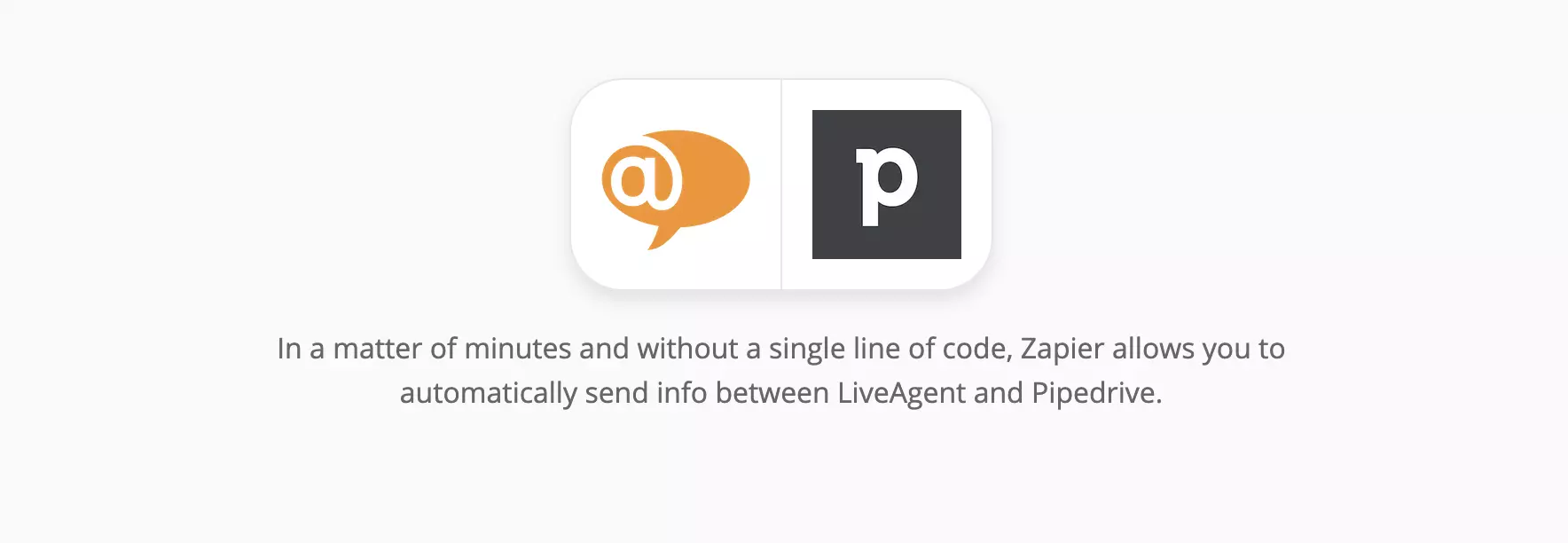 Página de integraciones de LiveAgent y PipeDrive en Zapier