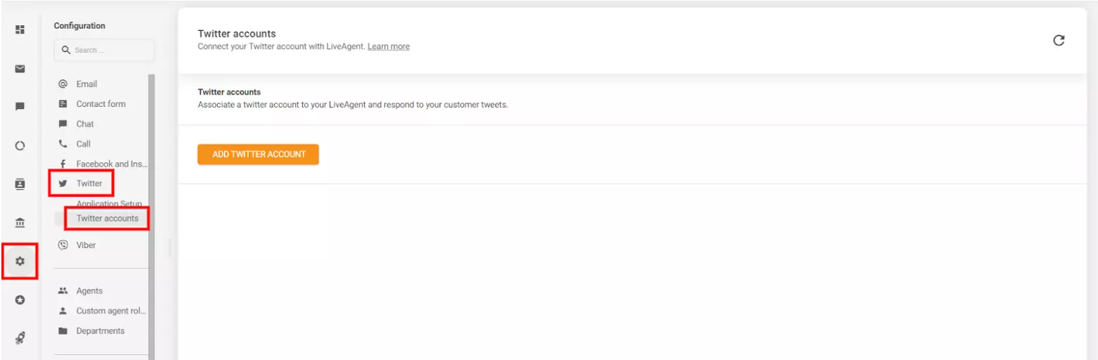 Agregando la cuenta de Twitter (X) que deseas integrar con LiveAgent