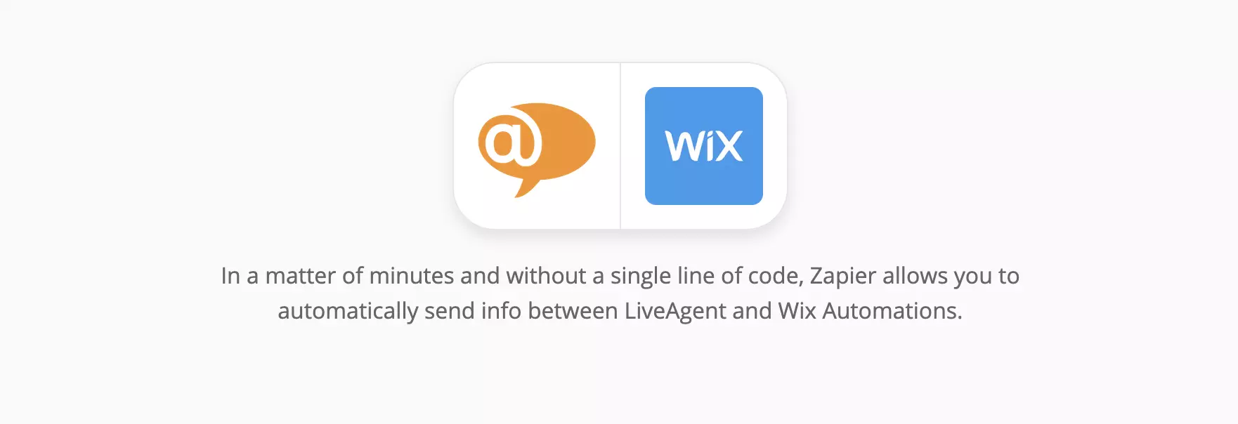 Página de integración de LiveAgent y Wix en Zapier
