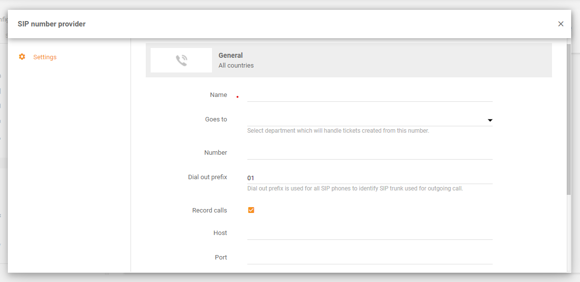 Integración de Magenta en LiveAgent - Configuración de números