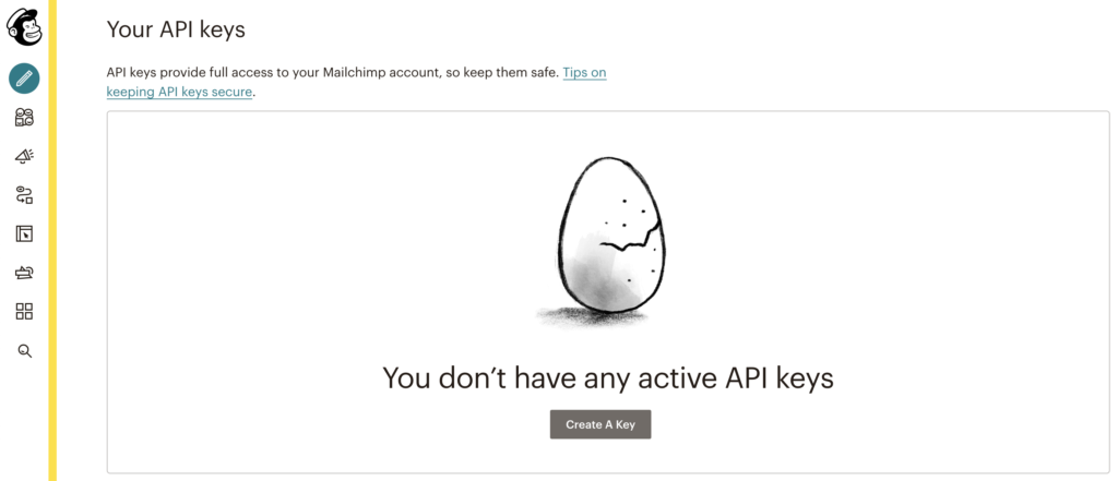 Crear una clave API en Mailchimp para integrar con LiveAgent