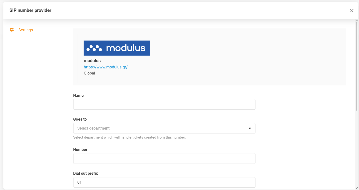 Integración de Modulus en LiveAgent