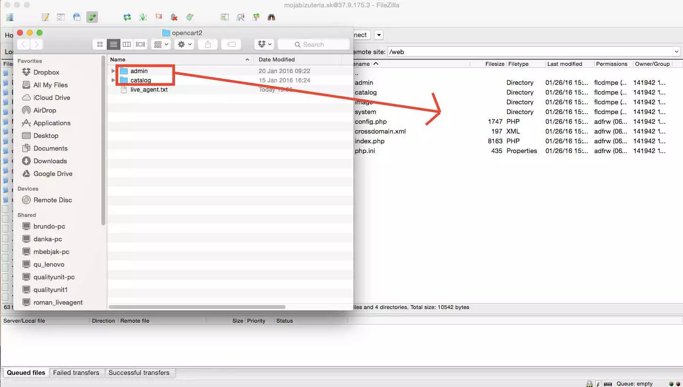 Integración de OpenCart LiveAgent - Cargar archivos