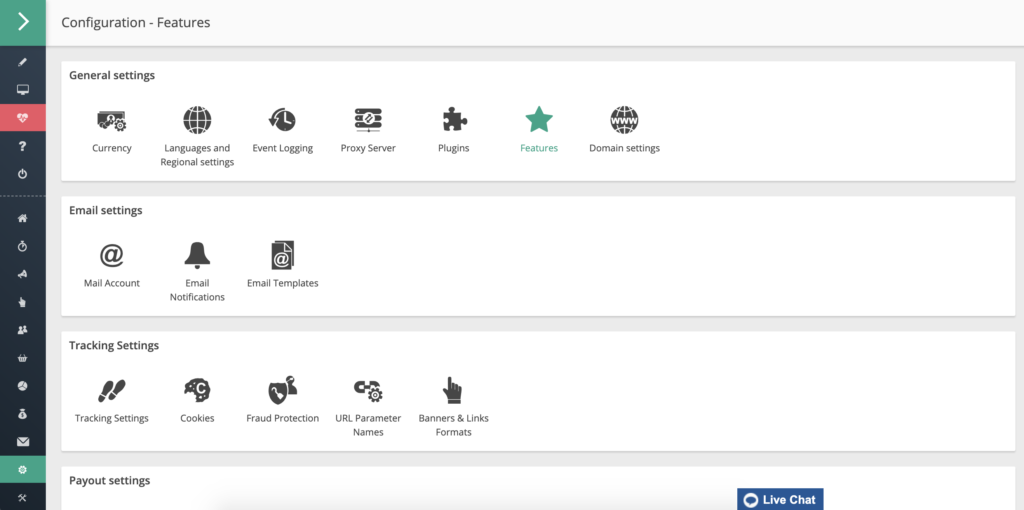 Configuración y características
