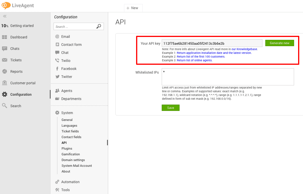uKit LiveAgent integración paso 3
