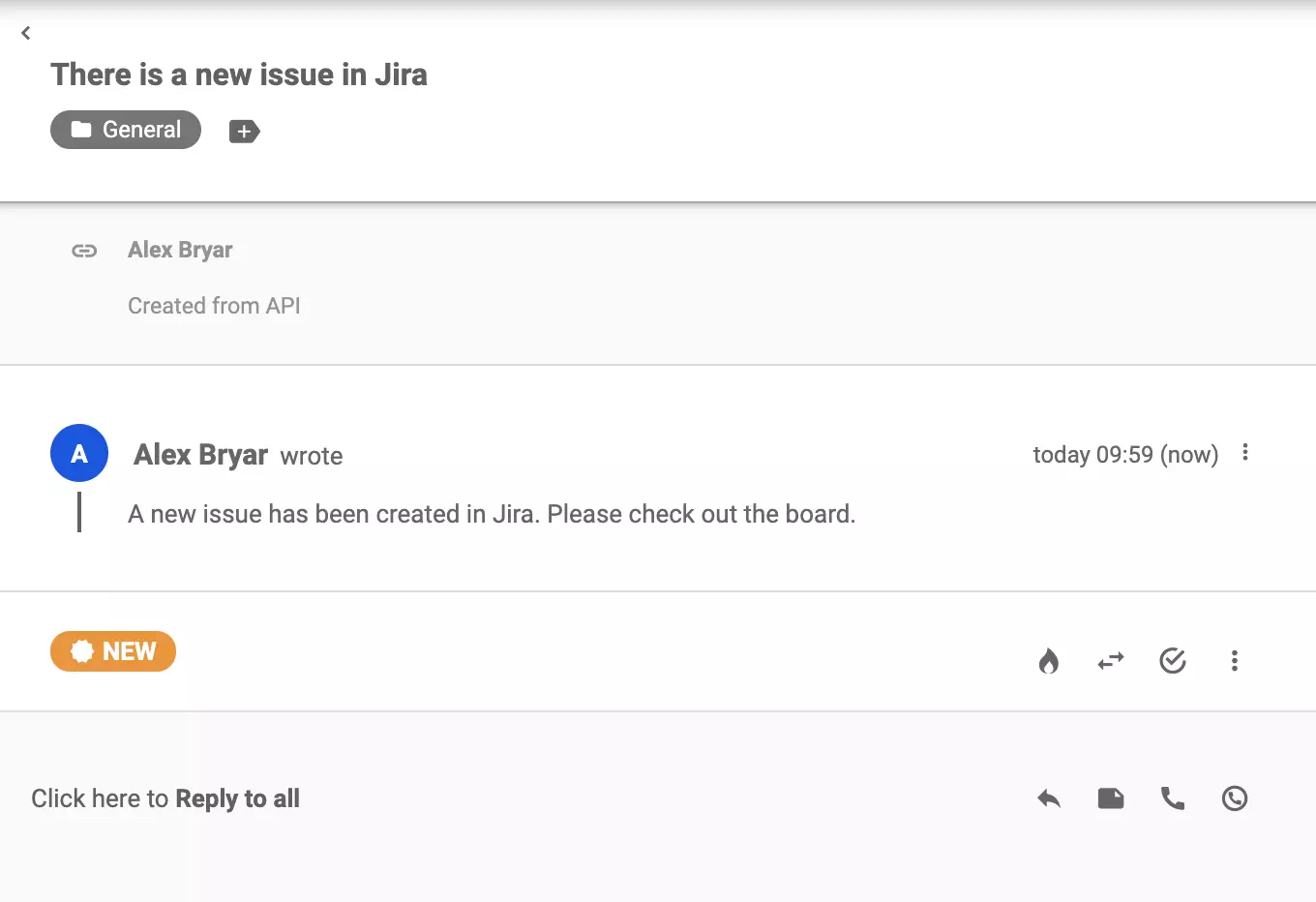 Un ejemplo de una integración exitosa en la vista de ticket de LiveAgent