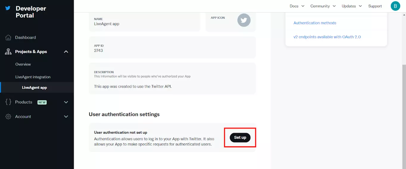 Configurando la aplicación de desarrollador de Twitter (X)
