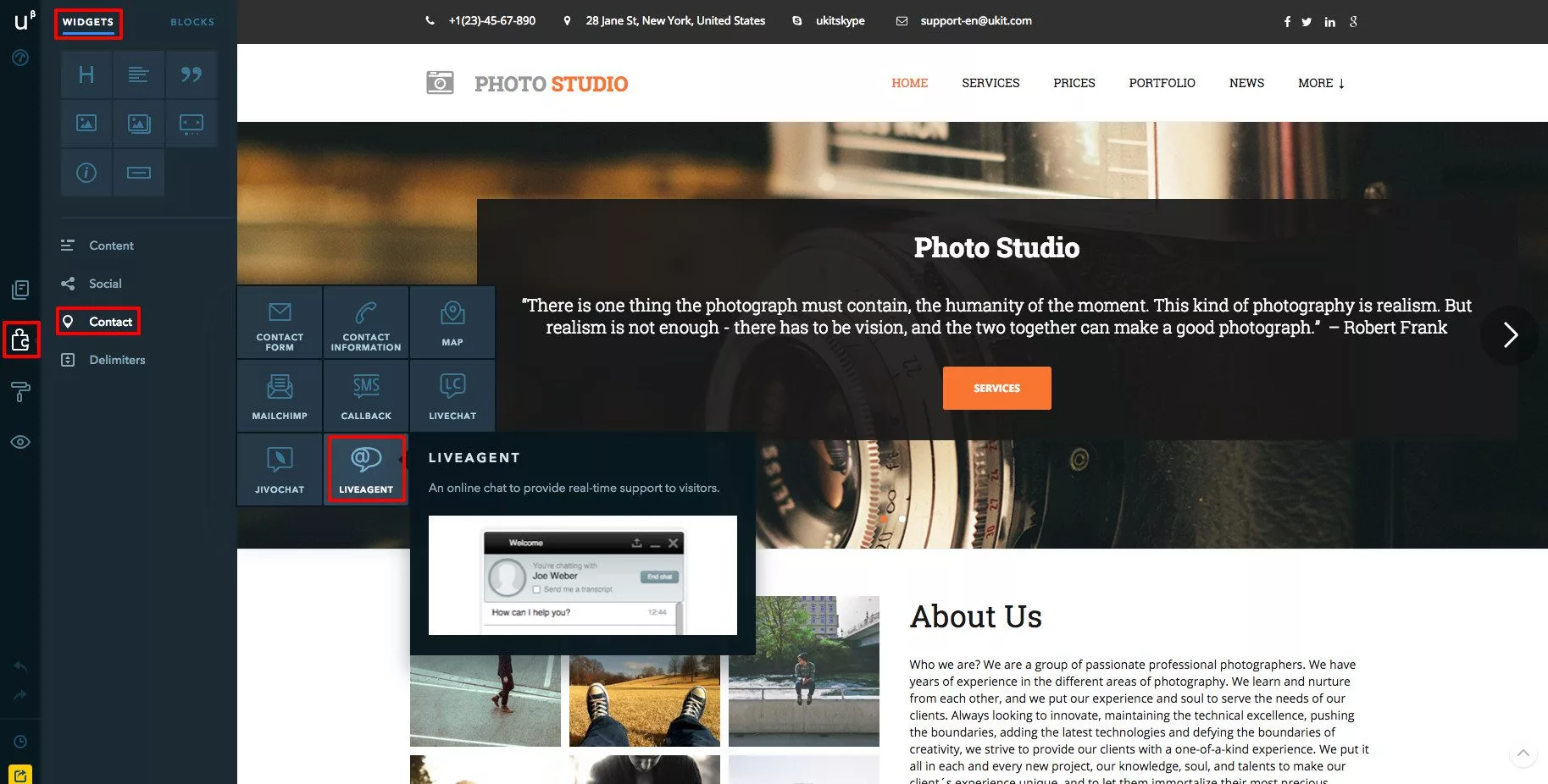 LiveAgent uKit integración