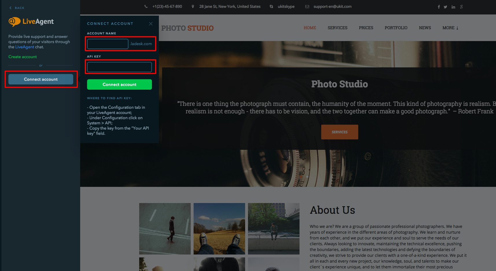 LiveAgent uKit integración