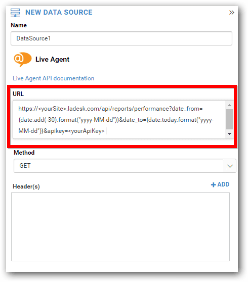 Configuración de URL de API de Bold BI
