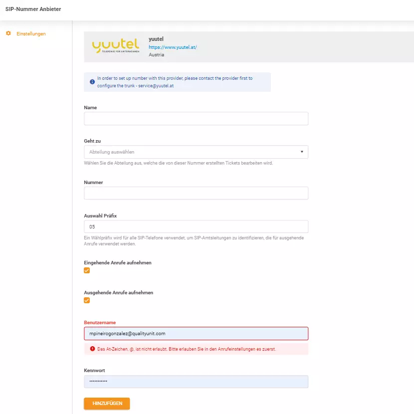 Credenciales de yuutel