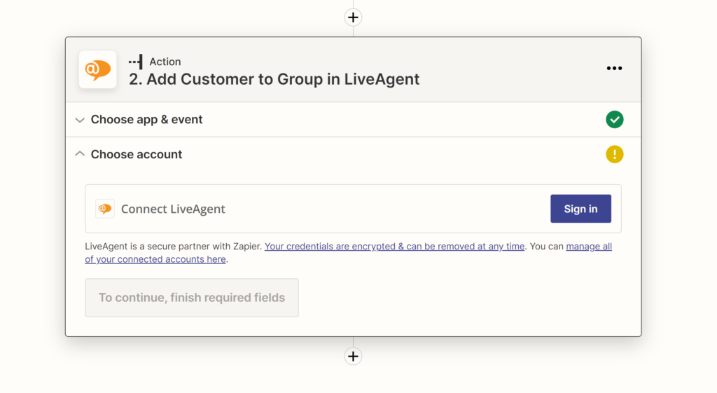Zap de Zapier Firmao LiveAgent
