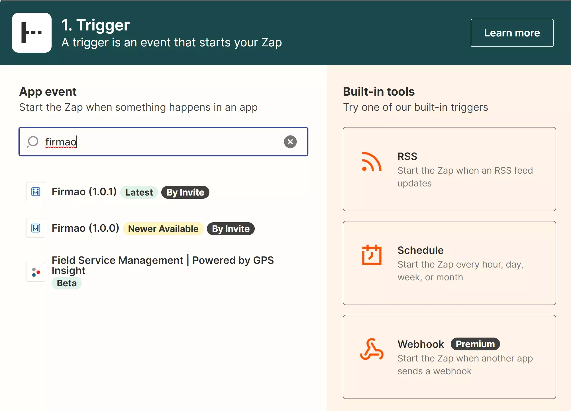 Encontrar Firmao en Zapier
