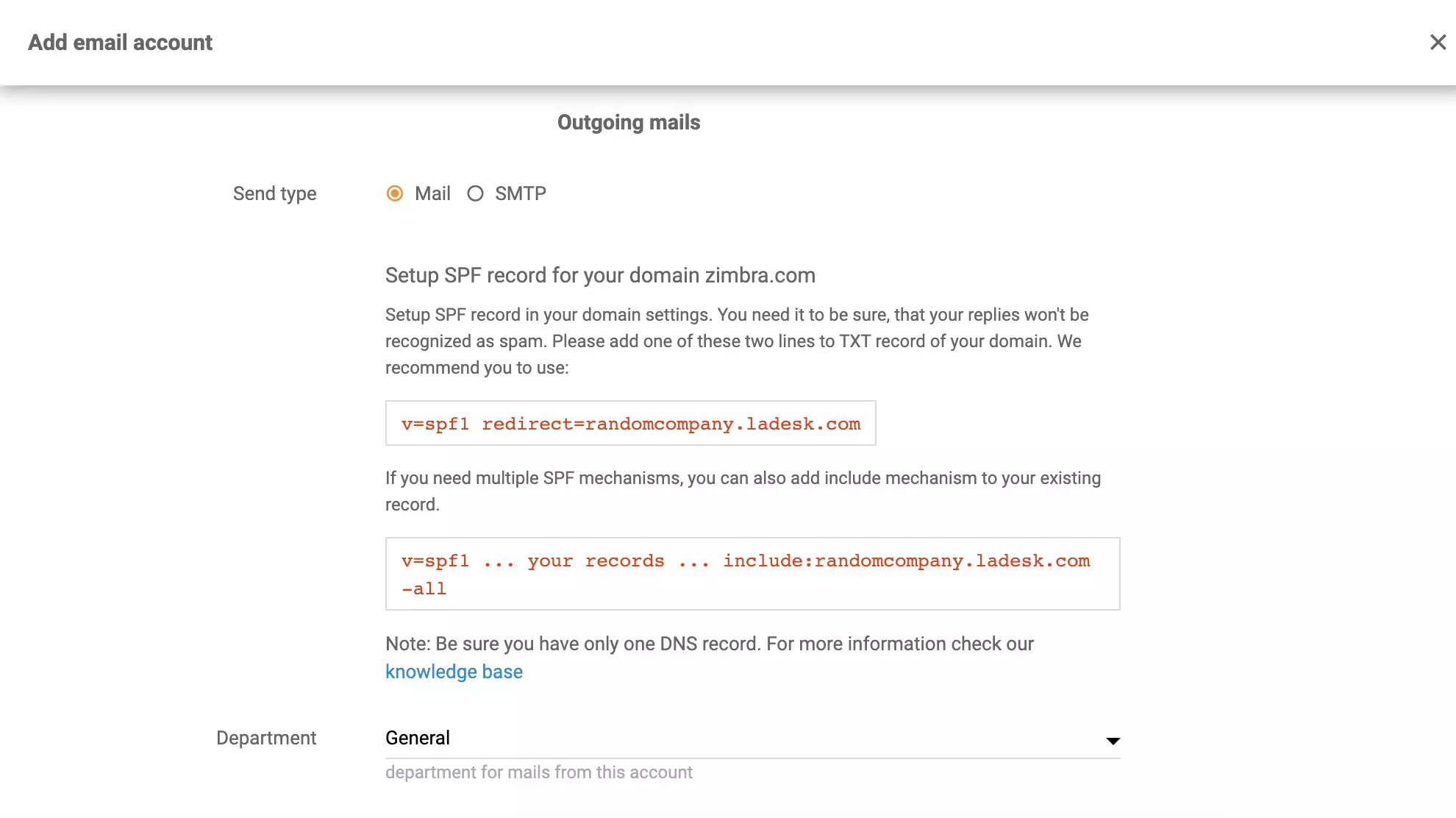 Configuración de reenvío de Zimbra