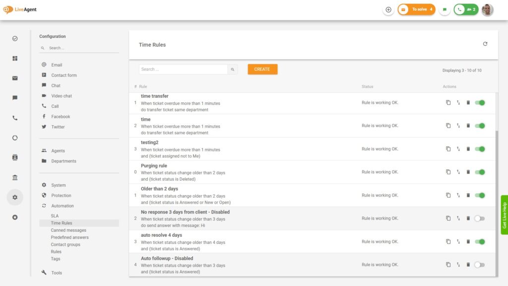 Reglas de automatización para mejorar la productividad