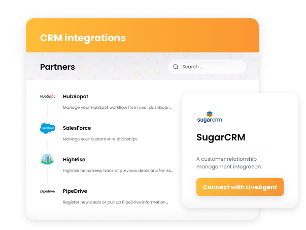 Integraciones de CRM de LiveAgent
