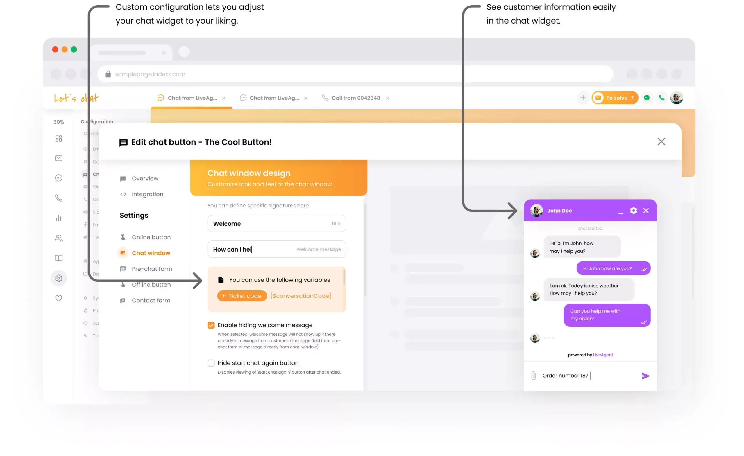 Personaliza la ventana de chat
