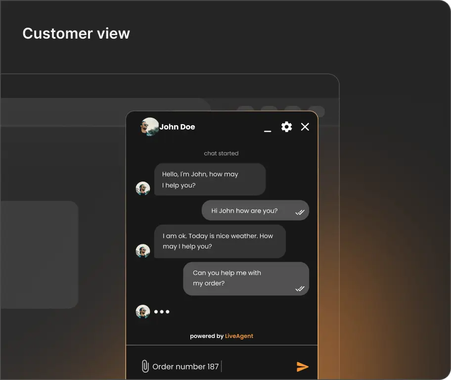 Cliente usando software de chat en vivo en un sitio web
