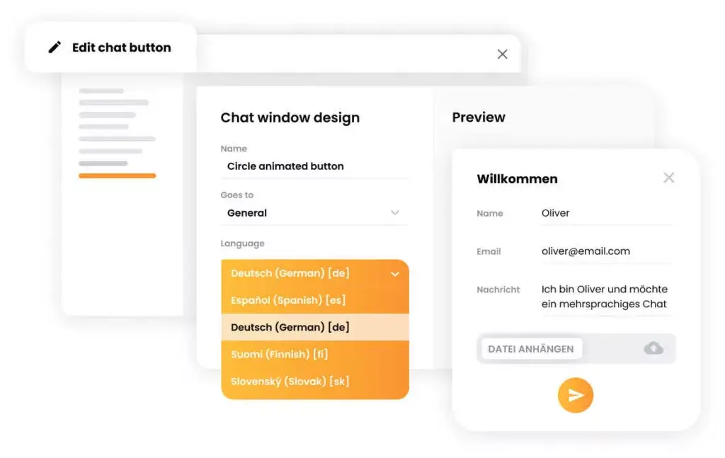 Widget de chat multilingüe